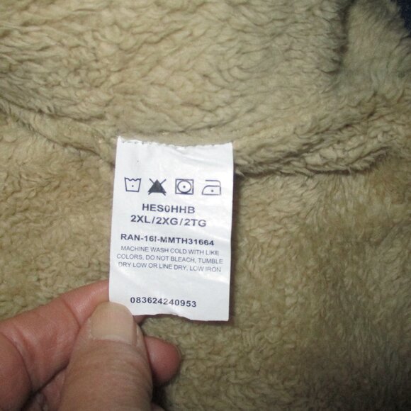 Vintage Wrangler Denim Sherpa Lined Shirt Jacket Mens Size 2XLarge - Picture 3 of 7